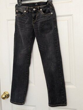 True Religion Boys' Geno Relaxed Slim Jeans Size 10 Gray .